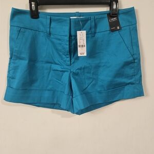 New York & Company Turquoise Cotton Blend Cuffed Women’s Shorts - Size 8